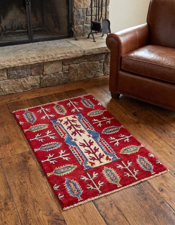 1' 11 x 2' 11 Hand Knotted Kazak Rug