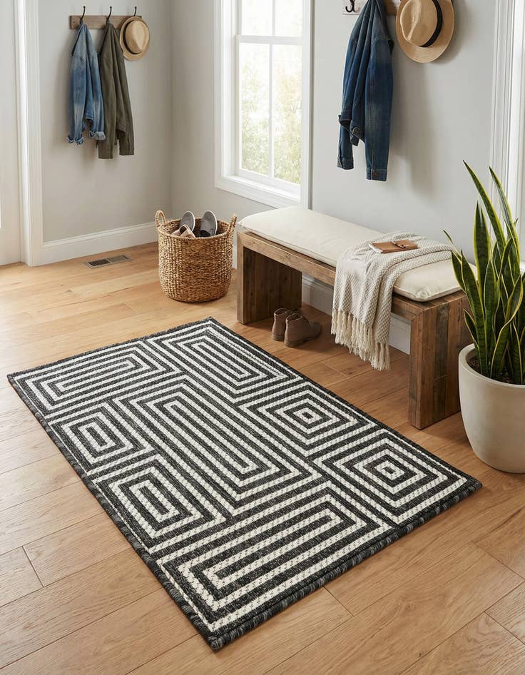 Detail image of  2' x 3'  Washable Modern Indoor / Outdoor Rug