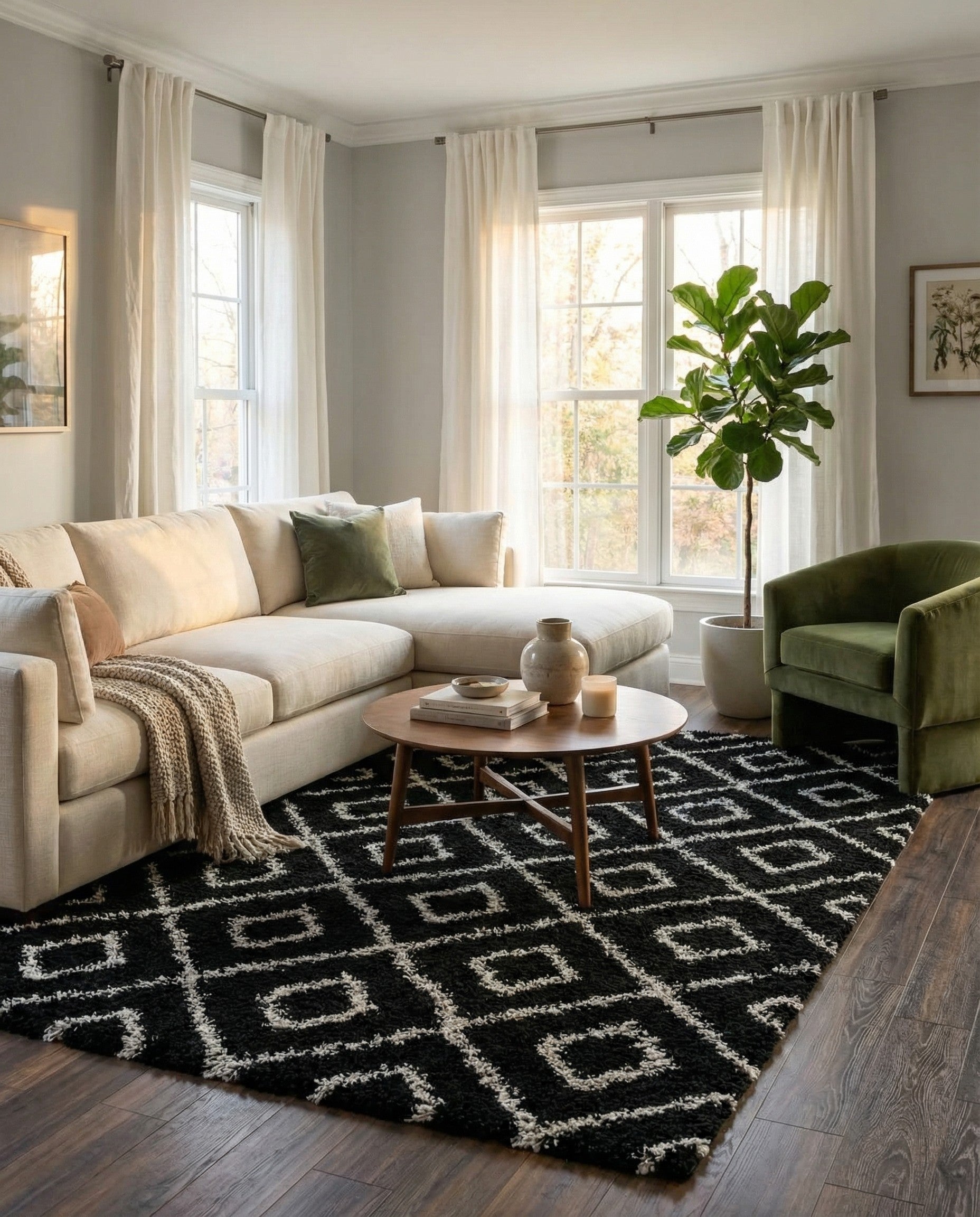  10' x 13' Lattice Shag Rug