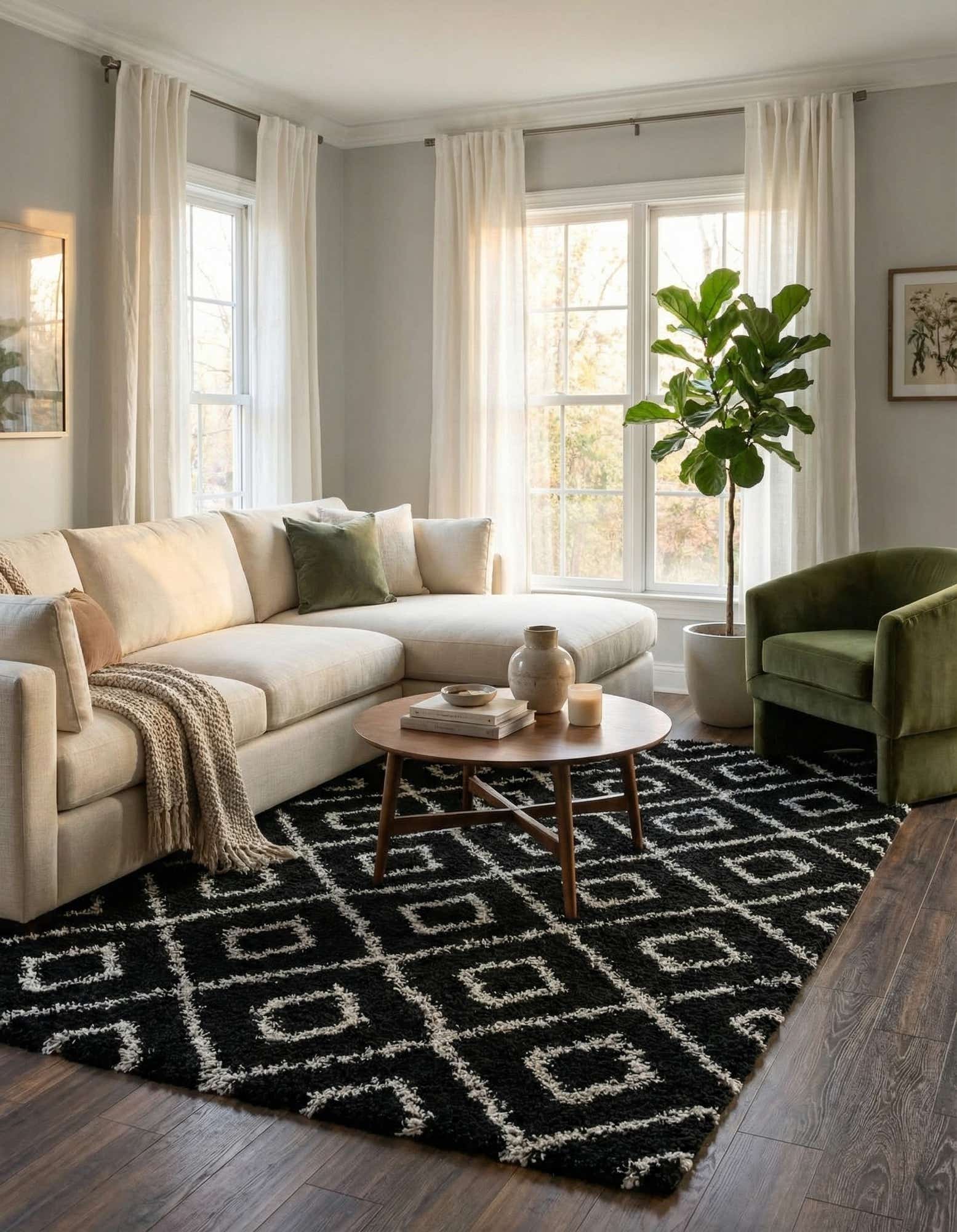 10' x 13' Trellis Shag Rug