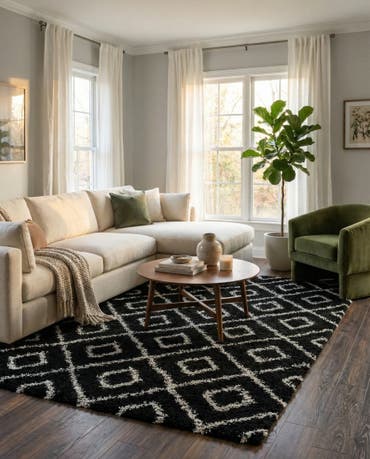  10' x 13' Lattice Shag Rug