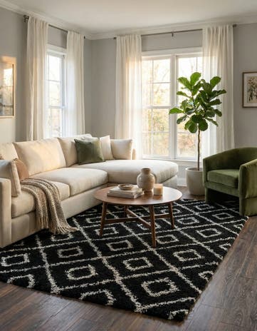 10' x 13' Lattice Shag Rug