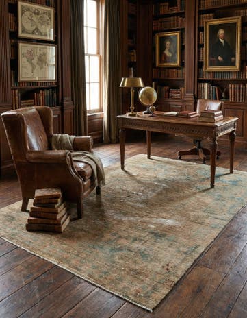 5' 3 x 6' 10 Hand Knotted Ultra Vintage Persian Wool Rug