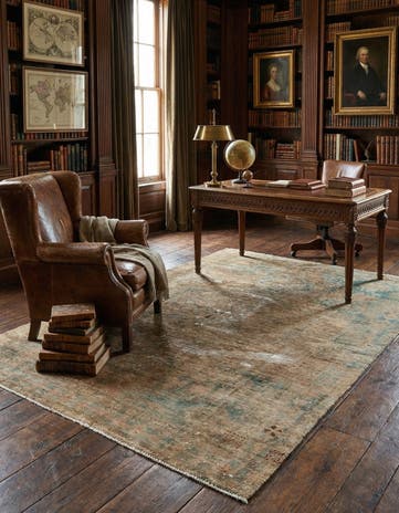 5' 3 x 6' 10 Hand Knotted Ultra Vintage Persian Wool Rug