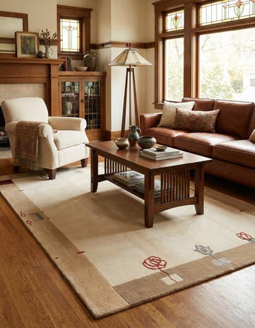 4' 7 x 6' 9 Hand Knotted Darya Wool Rug
