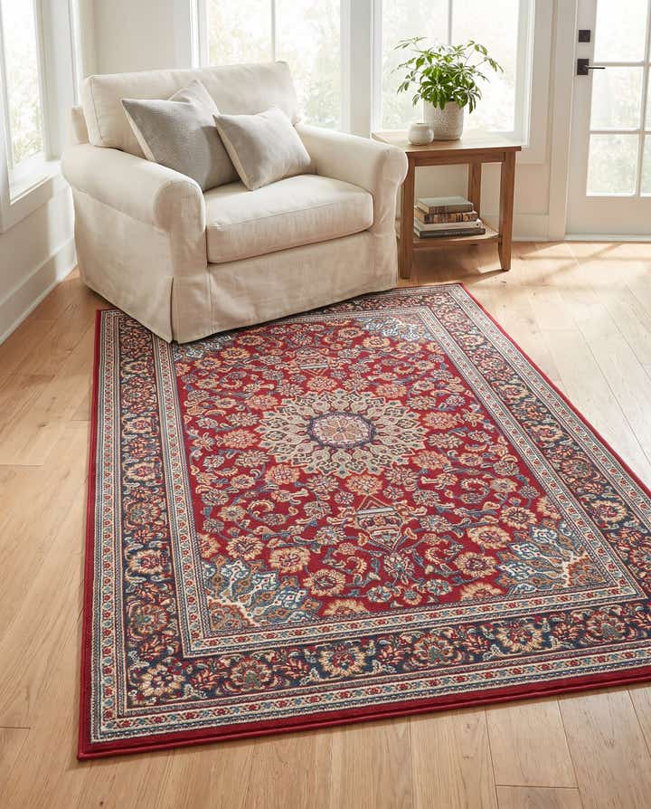 4' 1 x 6' 1 Easy-Clean Traditional Indoor / Outdoor Rug