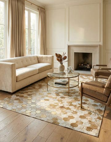 4' 10 x 7' 5 Cowhide Stocks Rug