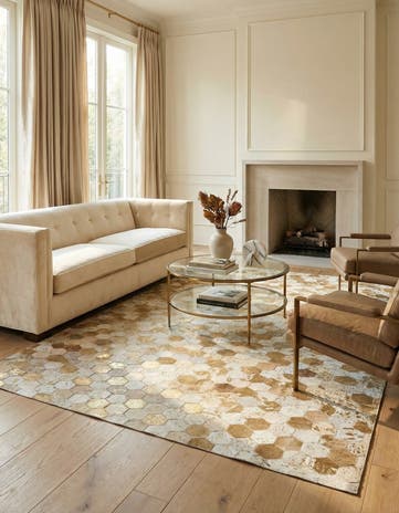 4' 10 x 7' 5 Cowhide Stocks Rug
