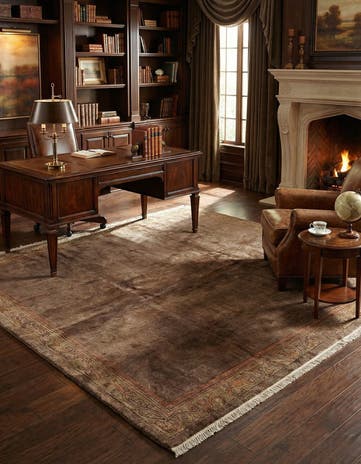 8' x 8' Hand Knotted Tibet Wool Square Rug