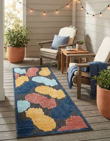 Black Easy-Clean Belize Indoor / Outdoor Runner Rug