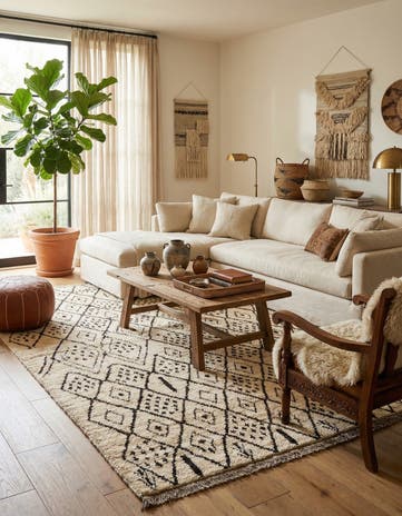 5' 6 x 7' 4 Hand Knotted Moroccan Wool Rug