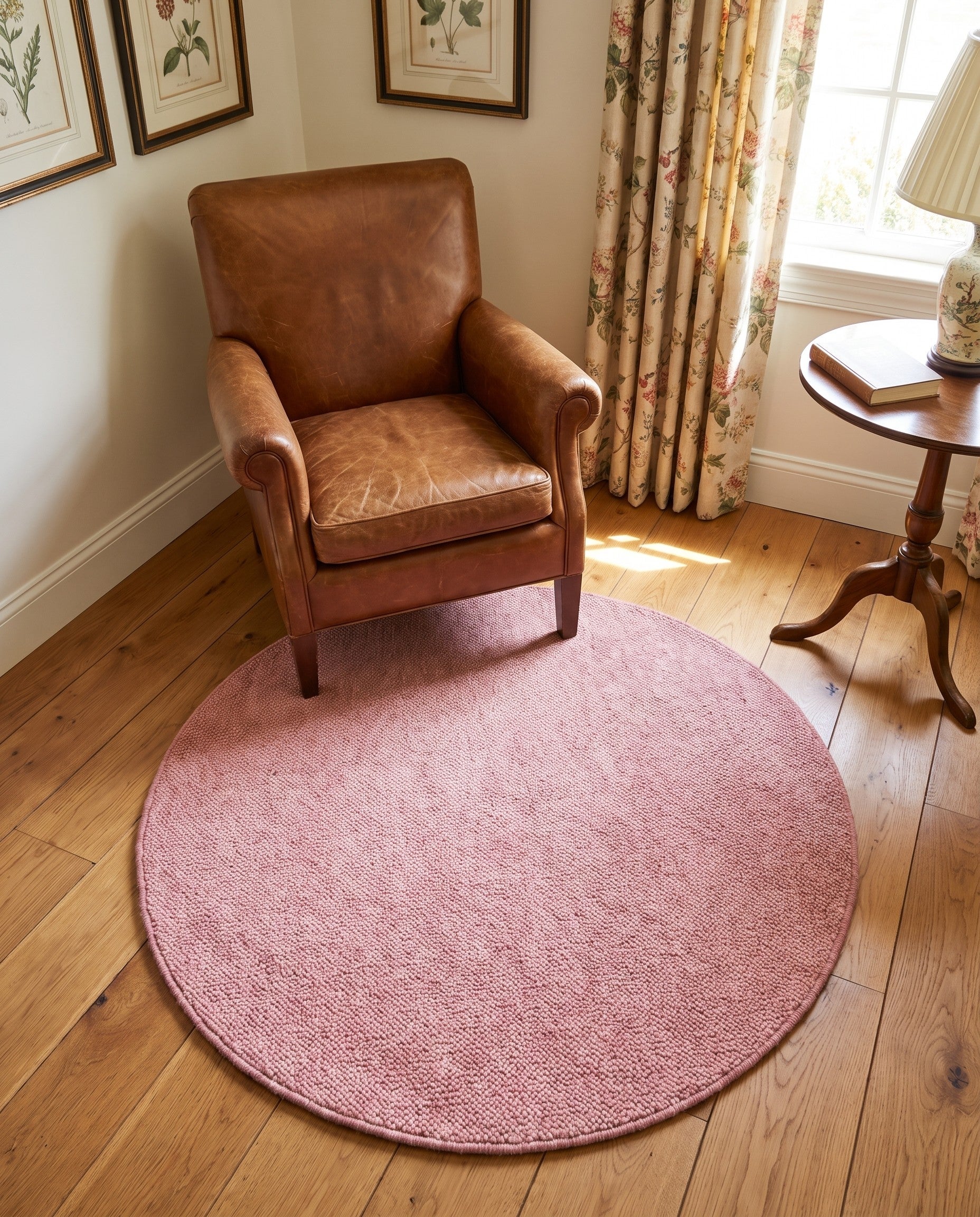 4' 1 x 4' 1 Hand Woven Jill Zarin English Manor Farmhouse Wool Round Rug