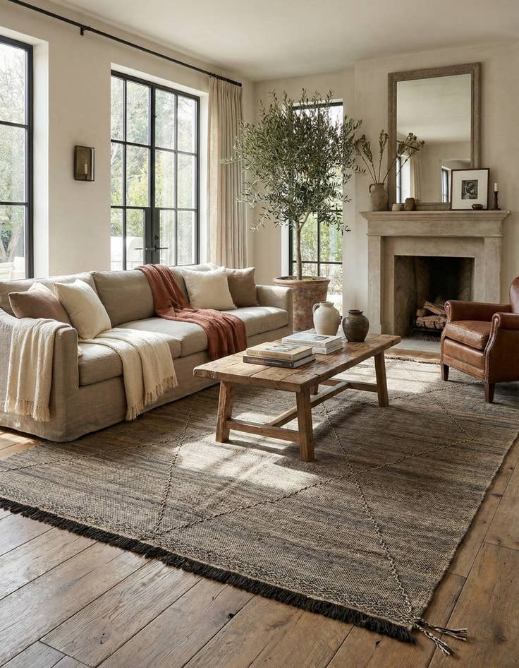 Detail image of 6' 10 x 9' 6  Hand Knotted Moroccan Wool Rug