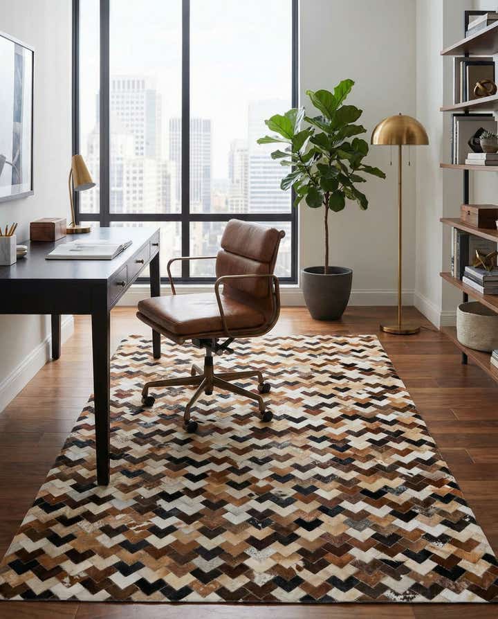 5' 1 x 8' Cowhide Stocks Rug