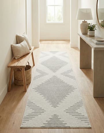Ivory and Gray Kai Runner Rug