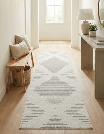 Ivory and Gray Kai Runner Rug