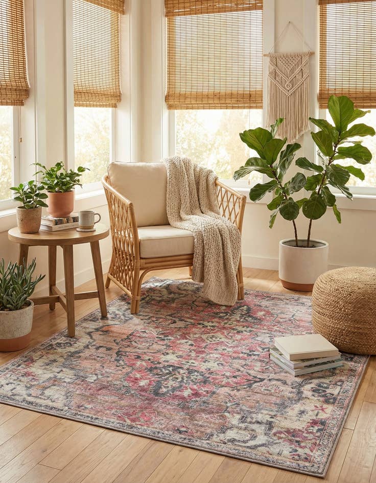 Detail image of 4' x 4'  Washable Nostalgia Square Rug