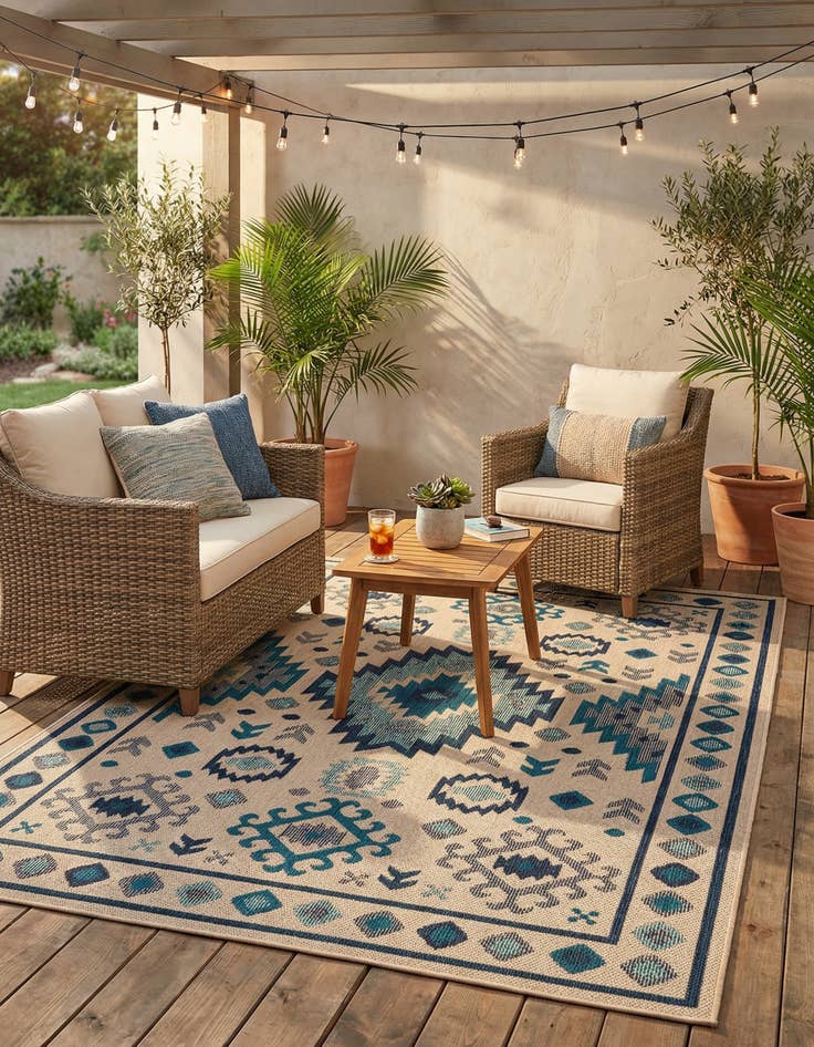 Detail image of 6' x 9'  Washable Baja Indoor / Outdoor Rug