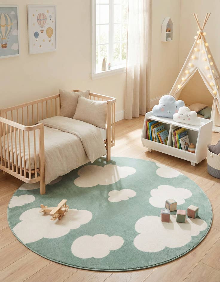 Detail image of 4' x 4' Whimsy Kids Round Rug