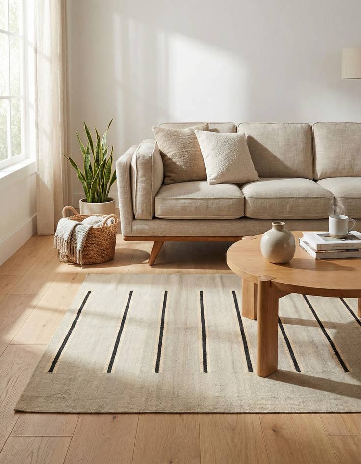 Detail image of 4' x 6'  Hand Woven Kilim Modern Wool Rug