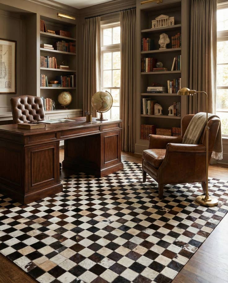 Detail image of 5' x 8' Cowhide Stocks Rug