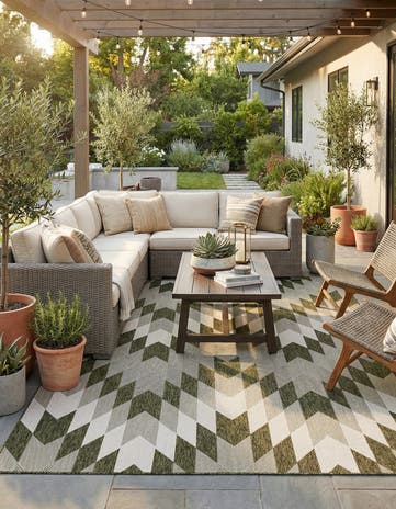 7' 10 x 10' Easy-Clean Modern Indoor / Outdoor Rug