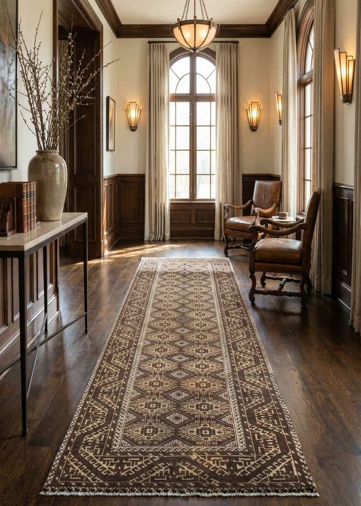 3' 9 x 13' Hamedan Runner Rug