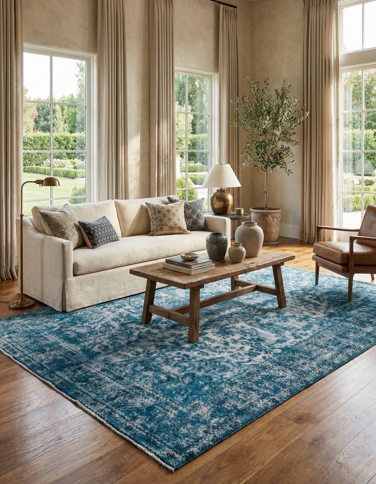 Detail image of  9' x 12'  Hand Knotted Ultra Vintage Persian Wool Rug