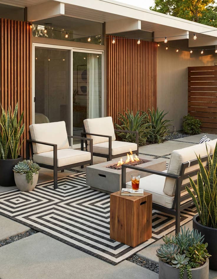 Detail image of 7' 10 x 10'  Washable Modern Indoor / Outdoor Rug