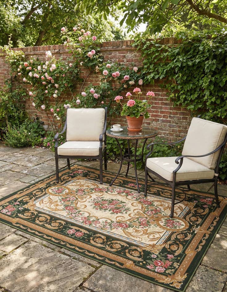 Detail image of 5' x 7' Easy-Clean Traditional Indoor / Outdoor Rug