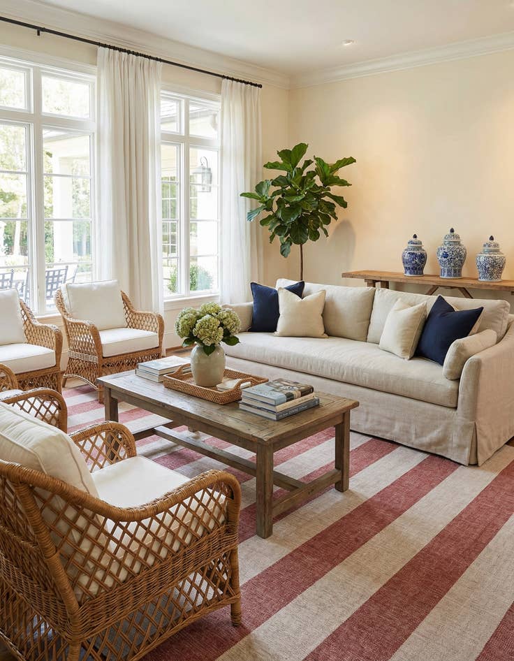 Detail image of 12' x 12' Easy-Clean Ribbon Indoor / Outdoor Square Rug