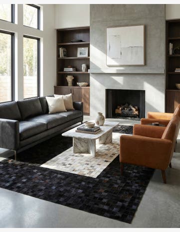 5' 1 x 8' 2 Cowhide - Patchwork Rug