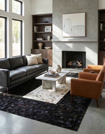 5' 1 x 8' 2 Cowhide - Patchwork Rug