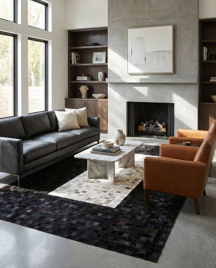 5' 1 x 8' 2 Cowhide - Patchwork Rug