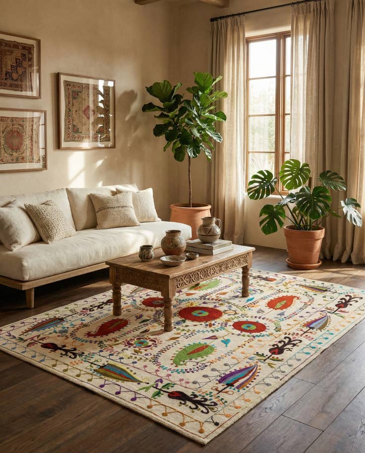Detail image of 5' 9 x 7' 8 Hand Knotted Marok Kilim Rug