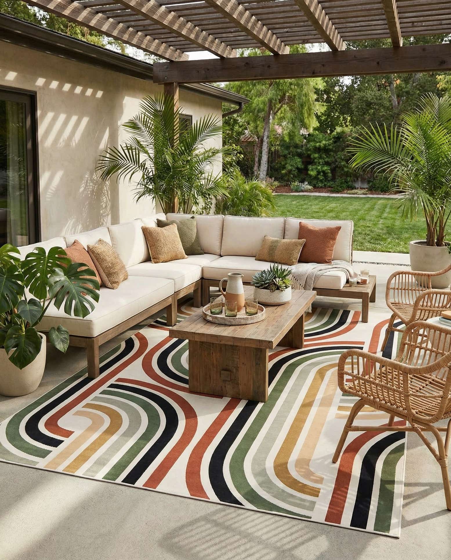 10' x 14' Easy-Clean Modern Indoor / Outdoor Rug