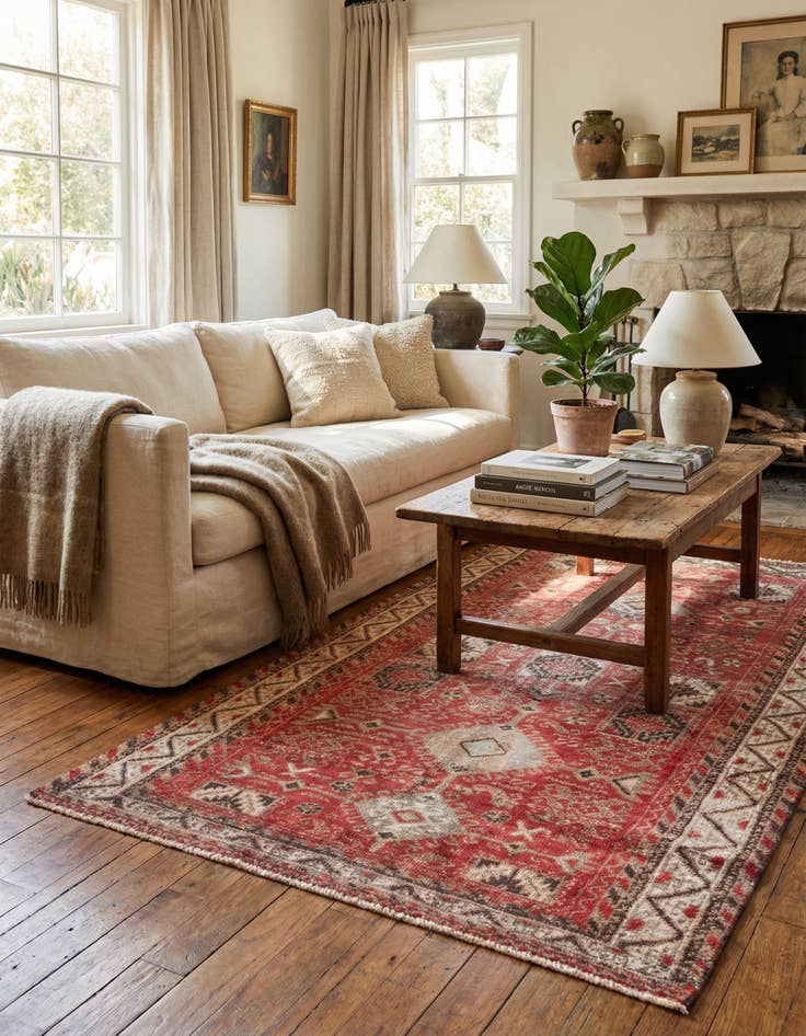 Detail image of  2' 9 x 4' 5  Hand Knotted Ultra Vintage Persian Wool Rug