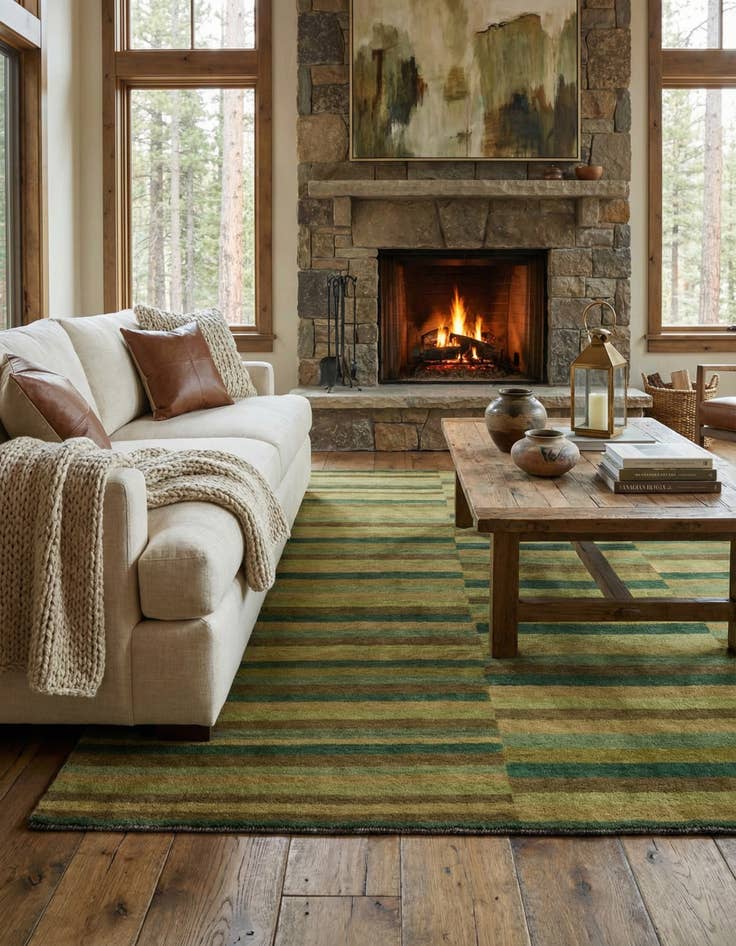 Detail image of 5' 1 x 6' 6 Amaleh Wool Rug