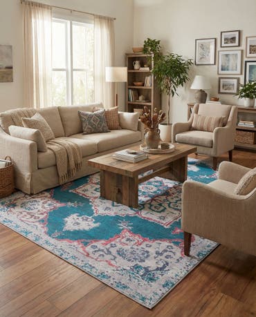  10' 6 x 13'  Washable Francesca Rug