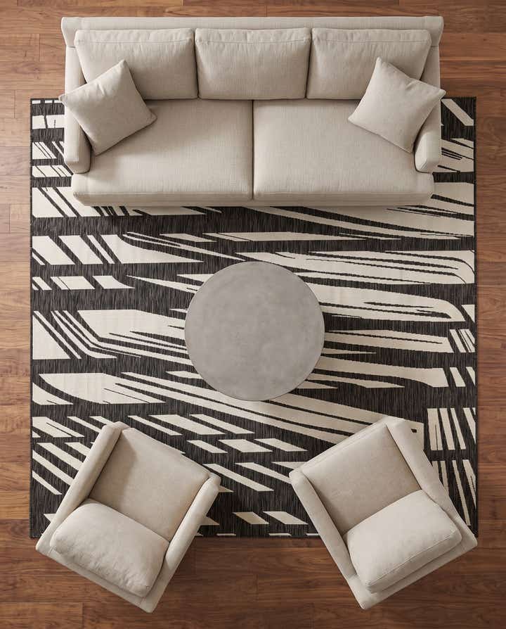 7' 10 x 7' 10 Easy-Clean Modern Indoor / Outdoor Square Rug