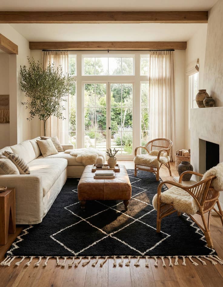 Detail image of 5' 4 x 8' 10  Hand Knotted Moroccan Wool Rug