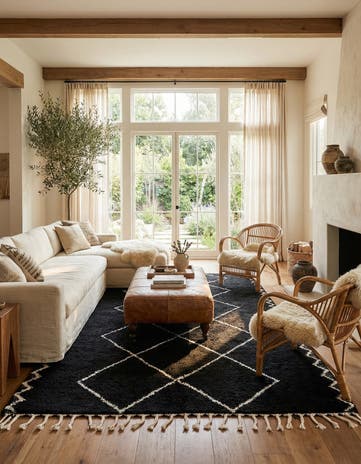 5' 4 x 8' 10 Hand Knotted Moroccan Wool Rug