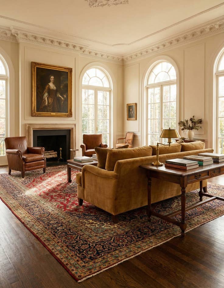 Detail image of 9' 4 x 12' 11  Hand Knotted Kashan Persian Wool Rug