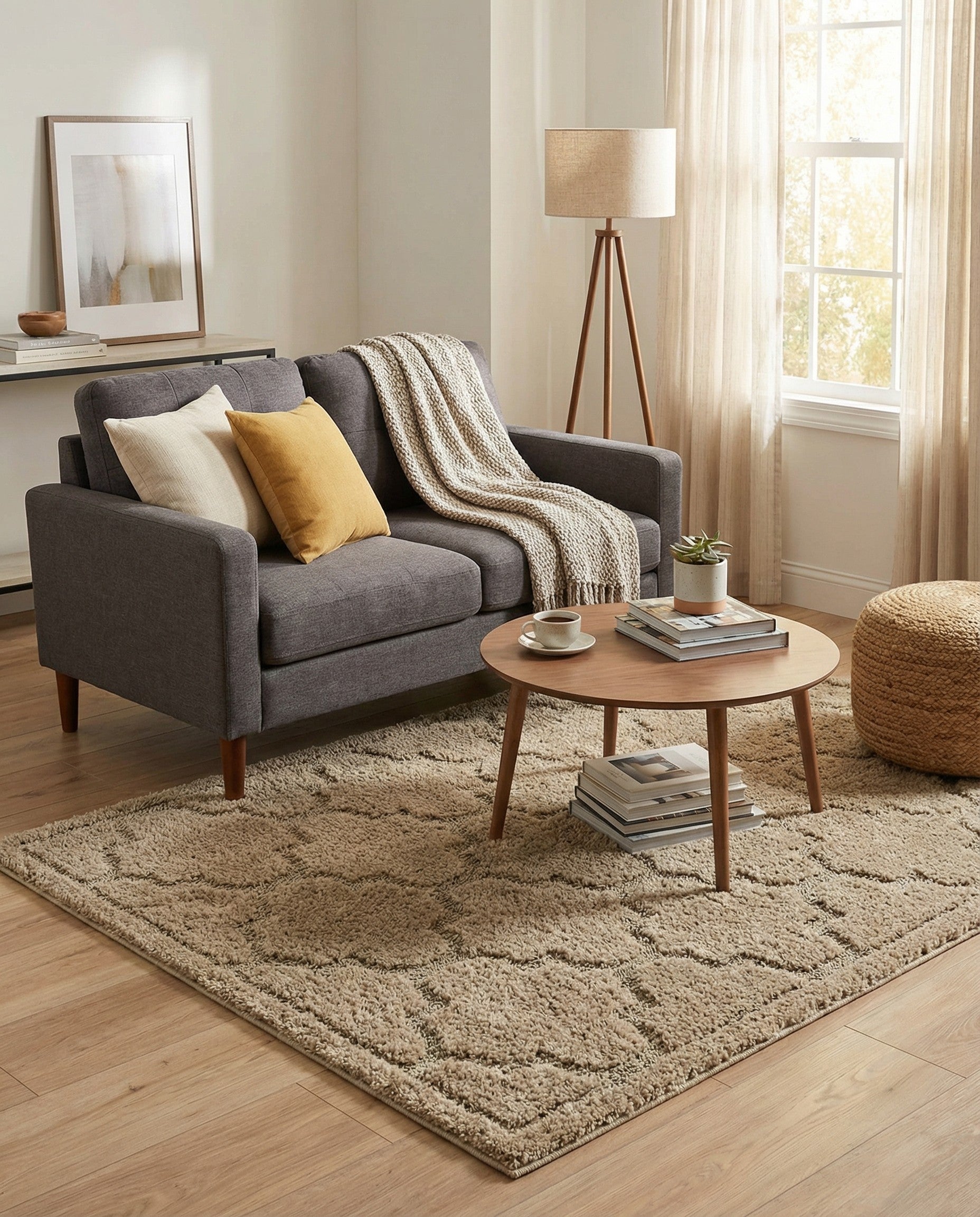  4' x 6' Lattice Shag Rug