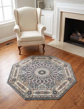 4' x 4' Nain Design Octagon Rug