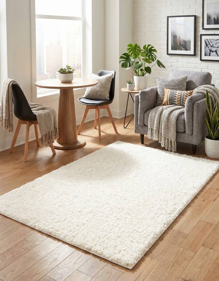 Detail image of 3' 3 x 5' 3 Comfort Solid Shag Rug