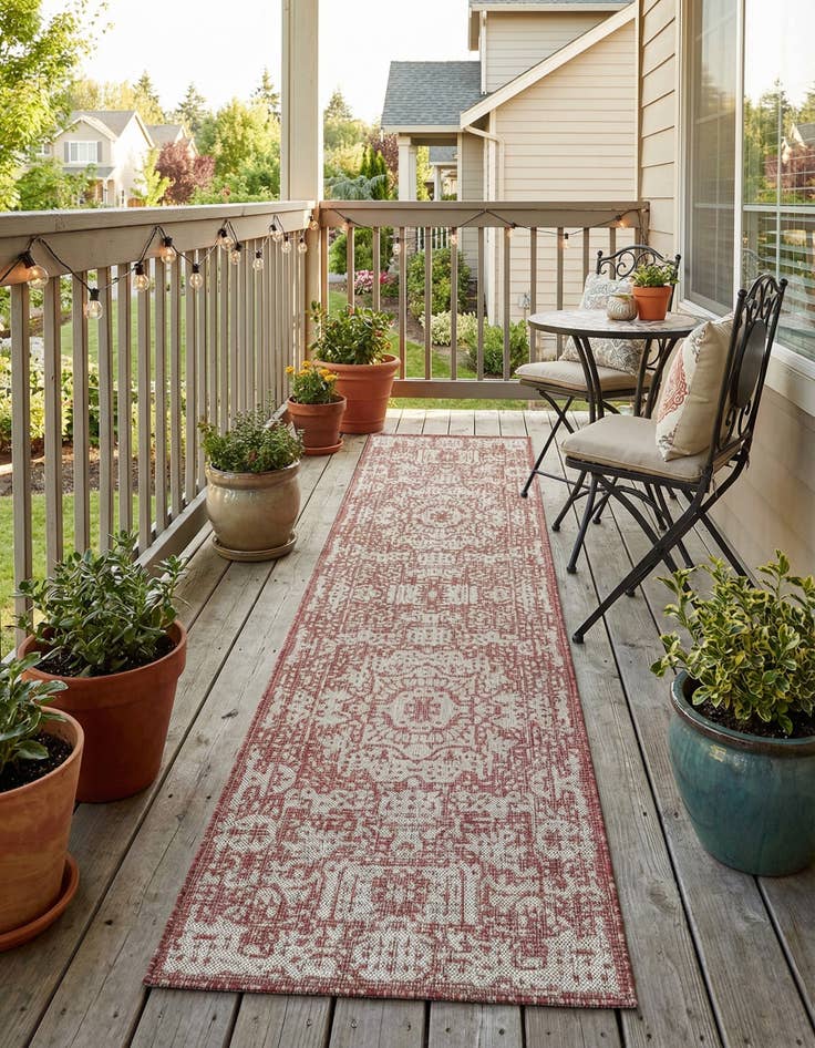 Detail image of 2' 7 x 10' Easy-Clean Traditional Indoor / Outdoor Runner Rug