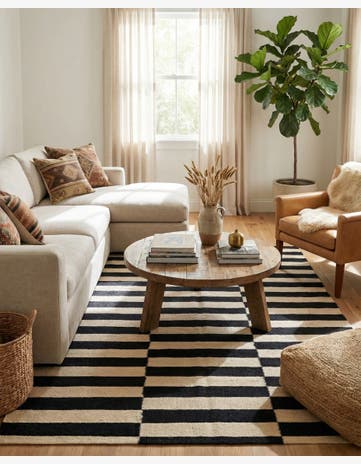 4' 3 x 5' 10 Hand Woven Kilim Modern Wool Rug
