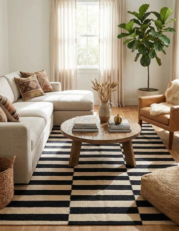 4' 3 x 5' 10 Hand Woven Kilim Modern Wool Rug