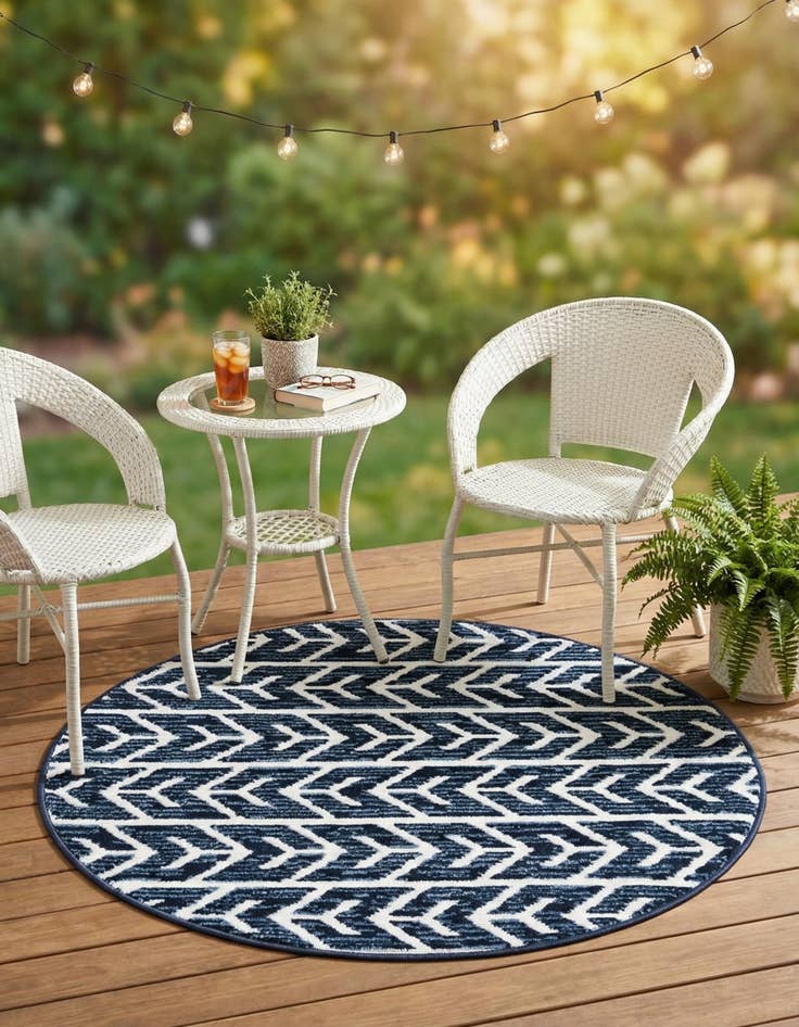 Detail image of 3' 3 x 3' 3  Washable Sabrina Soto Aston Indoor / Outdoor Round Rug